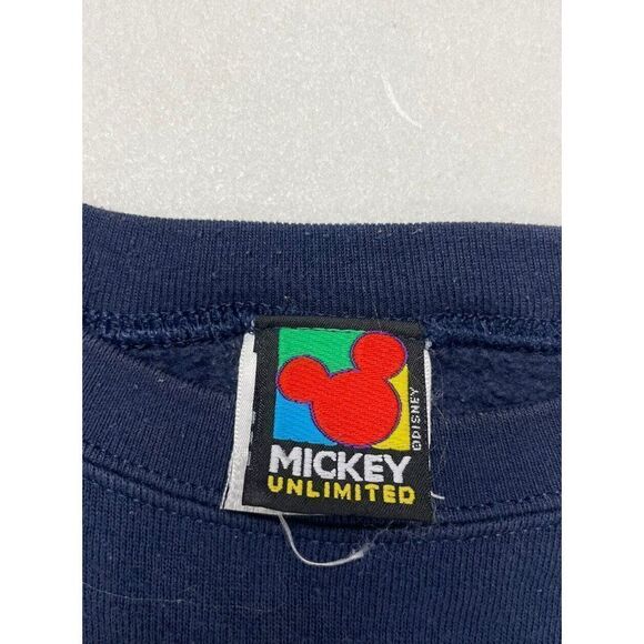 VINTAGE Disney Mickey Mouse Graphic Crewneck Sweatshirt Men Small Blue 90s - Picture 4 of 6